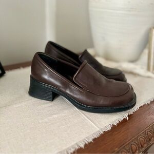 Vintage Y2K Bocca style Brown Square Toe Loafers